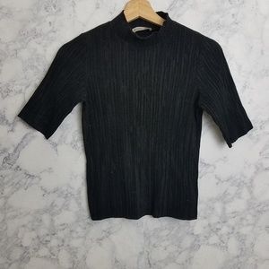 zara black woman's top size S short sleeve [AC25]